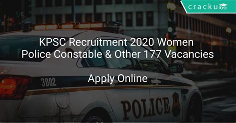 KPSC Women Police Constable Recruitment 2020: Apply 177 Posts.
